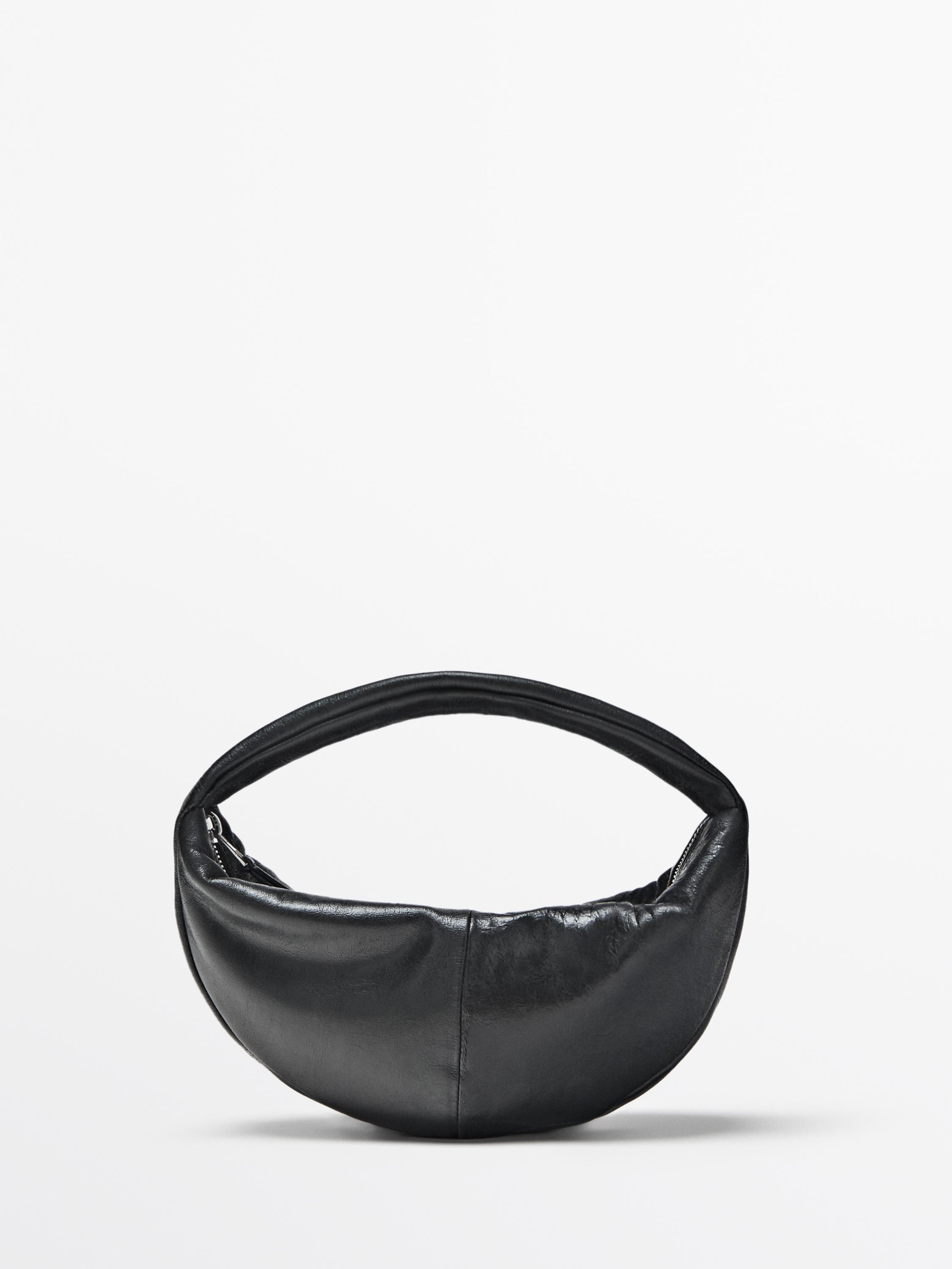Mini nappa leather half-moon bag